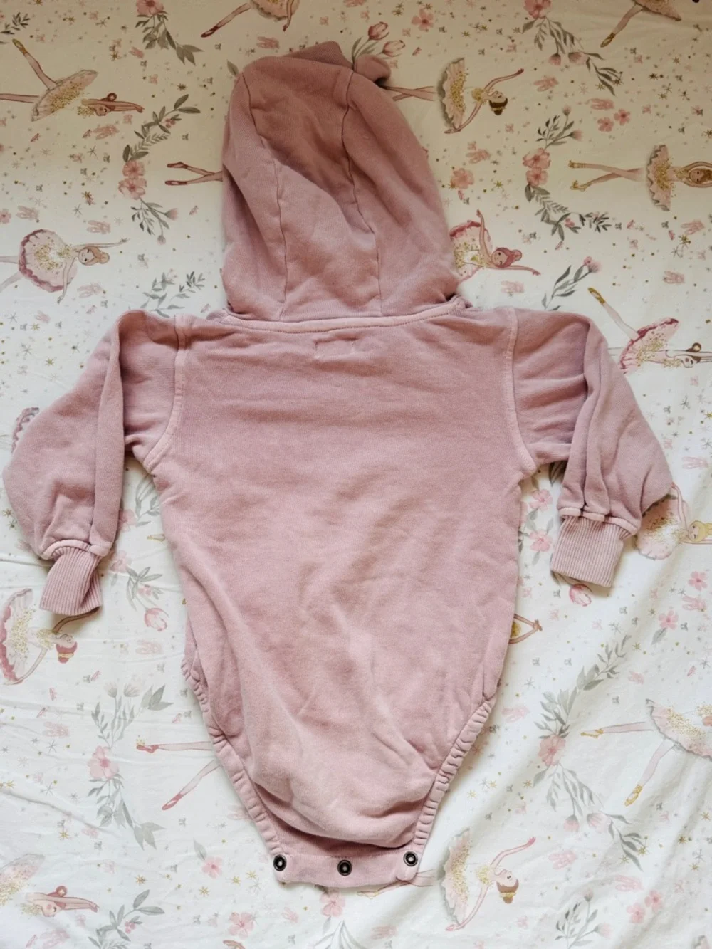 Tocoto Vintage Toddler Girl 18M Pink Neutral Designer Hoodie Romper Ears